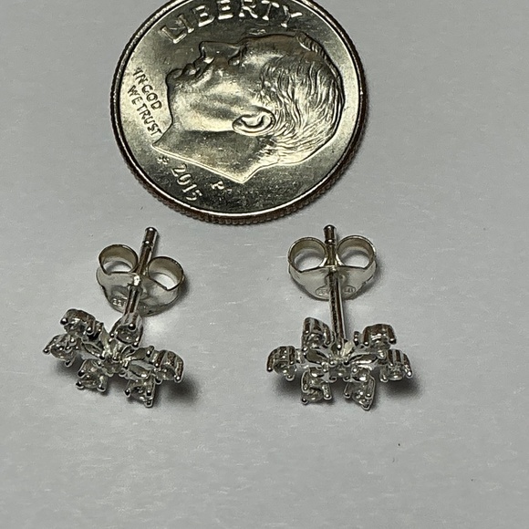 Sterling Silver Snowflake Stud Earrings - Picture 3 of 5